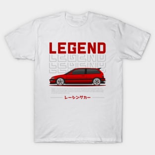 Midnight Racer Red Kanjo EF JDM T-Shirt